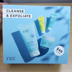 FRE Skincare Set Cleanse & Exfoliate Cleanser Mask Serum Firming Blemishes Pores